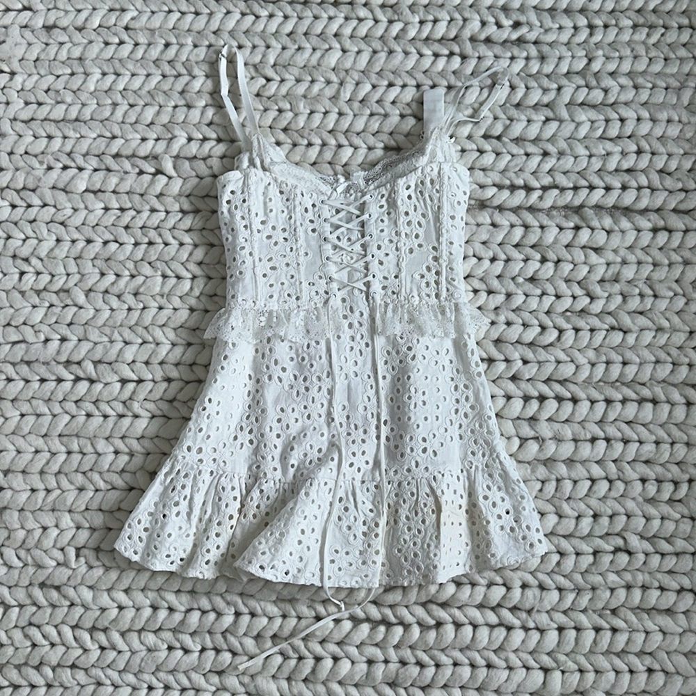 Sadie Mini Dress For Love and Lemons - White - XS - Perfect Condition
